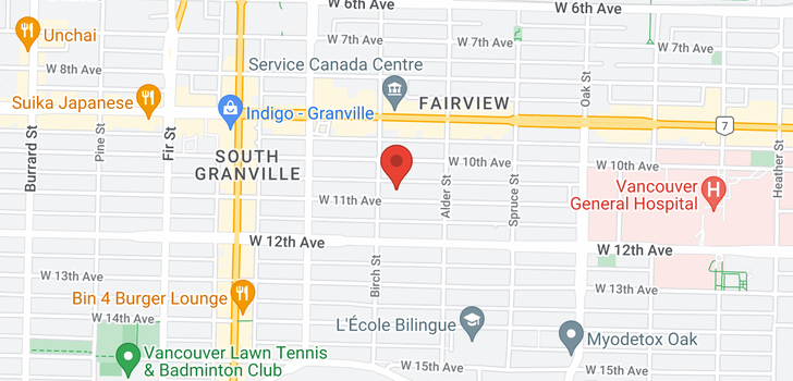 map of 104 1265 W 11TH AVENUE